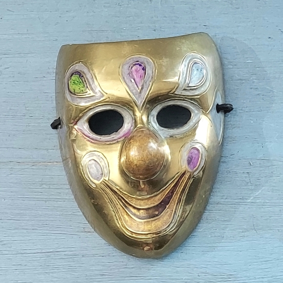 Accents Vintage Brass And Enamel Clown Mask Poshmark